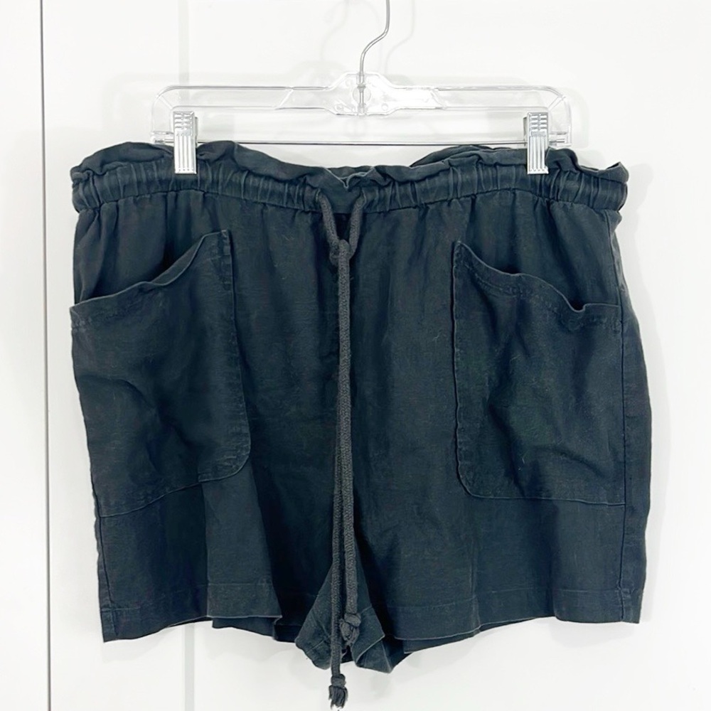 Universal Thread XXL Charcoal Gray Linen Shorts with Elastic Waist, Pockets